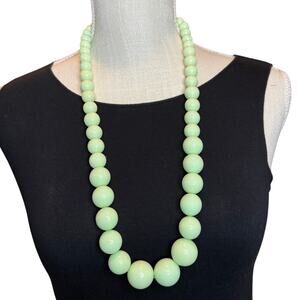 Vintage Cadoro Light Green Graduated Bead Necklace – Mid-Century Mod Jewelry